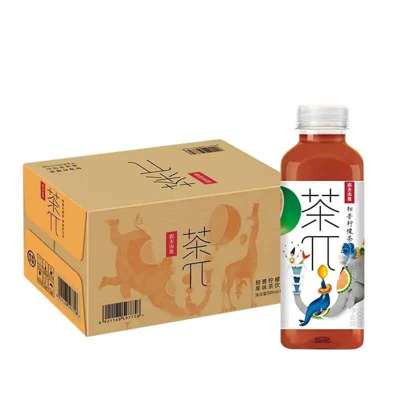 Chá Primavera Nongfu Pi-Tangerina Pu'er Chá de Limão, 500ml * 15 Garrafas/Caixa