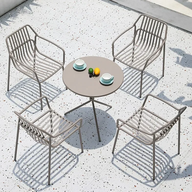 طاولة مستديرة صغيرة مقاومة للماء وواقية من الشمس لحديقة الفيلا #3