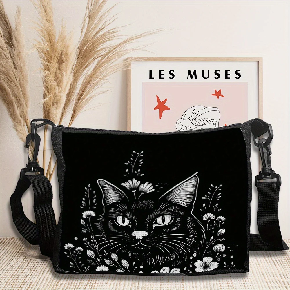 

Fashionable Cat Print Shoulder Bag, Cute Crossbody Bag, Outdoor Leisure Travel Cross-shoulder Bag,for Daily Use