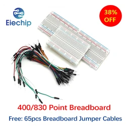 400/ 830 Point Breadboard with 65PCS Jumper Wire Test Develop Solderless PCB Board Bread Wire  Electronic Kit