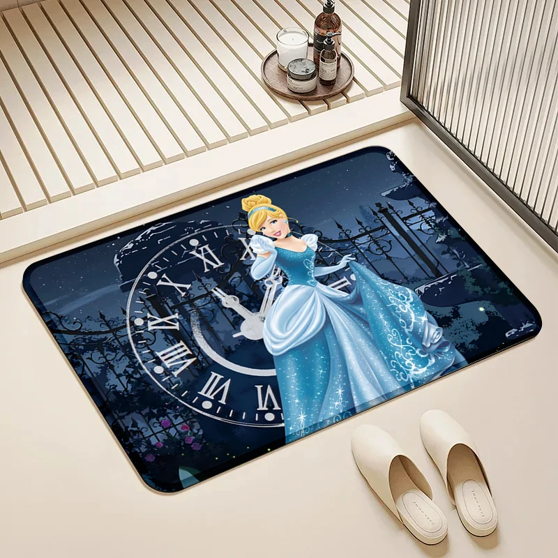 

Disney Cinderella Clock Door Mat Non-Slip Washable Floor Rug for Home Kids Room Bathroom Kitchen Decor
