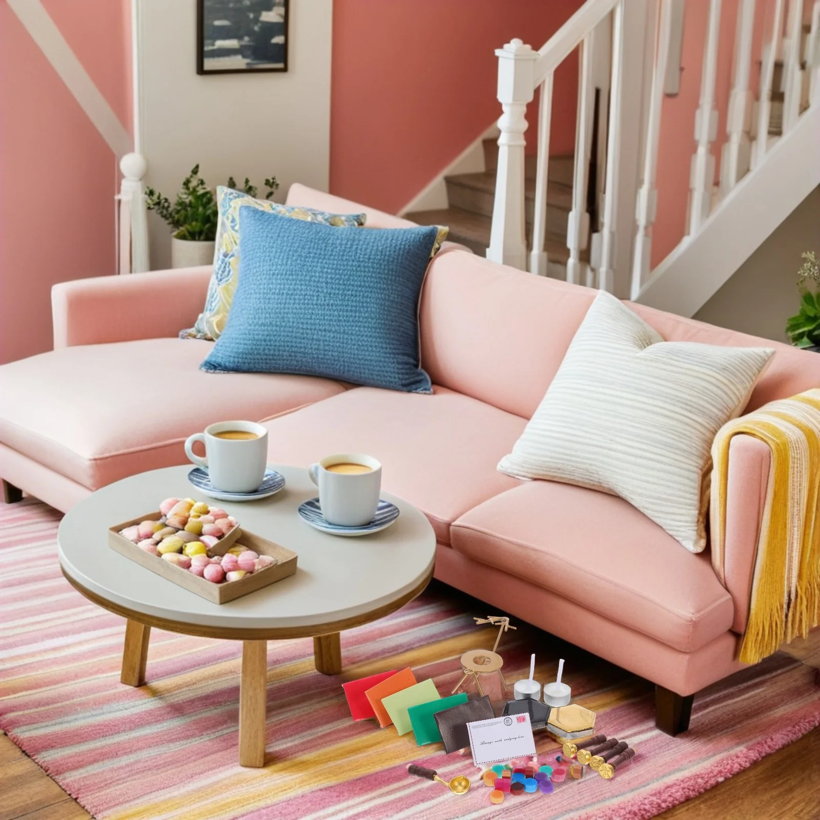 

1Set Miniature Wax Seal Stamp Set Christmas Theme Simulation Sealing Wax Warmer for DIY Crafts Dollhouse Accessories Realistic