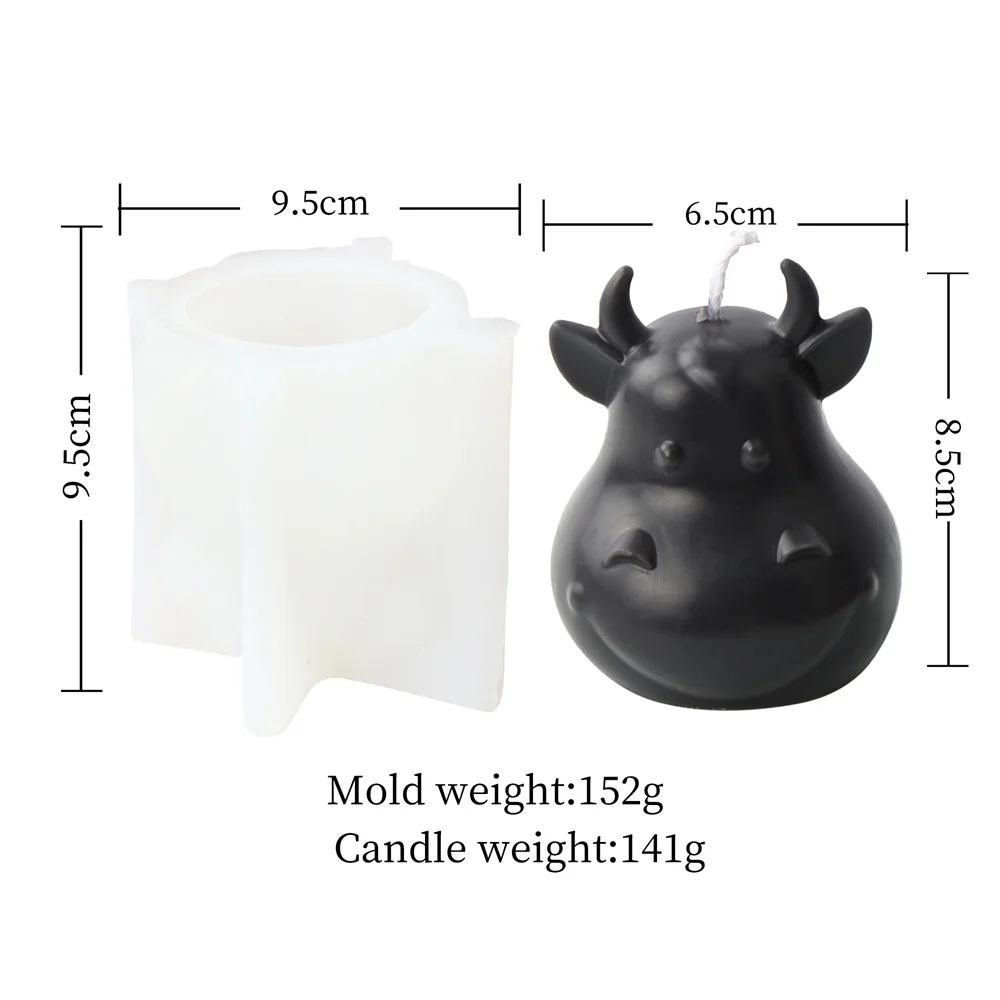 3D Stereoscopic Animal Mold Silicone Deer Unicorn Cow Candle Mould For DIY Resin Plaster Soap Aromatherapy Tooling Crafts