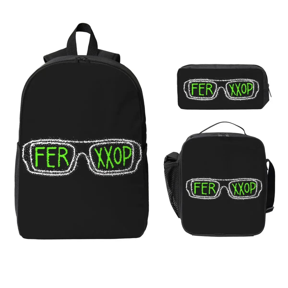 

Ferxxocalipsis World Tour Рюкзак Ferxxo Студенческий рюкзак для мальчиков и девочек Школьная сумка Сумки на плечо 3 шт. Изолированная сумка для обеда Пенал