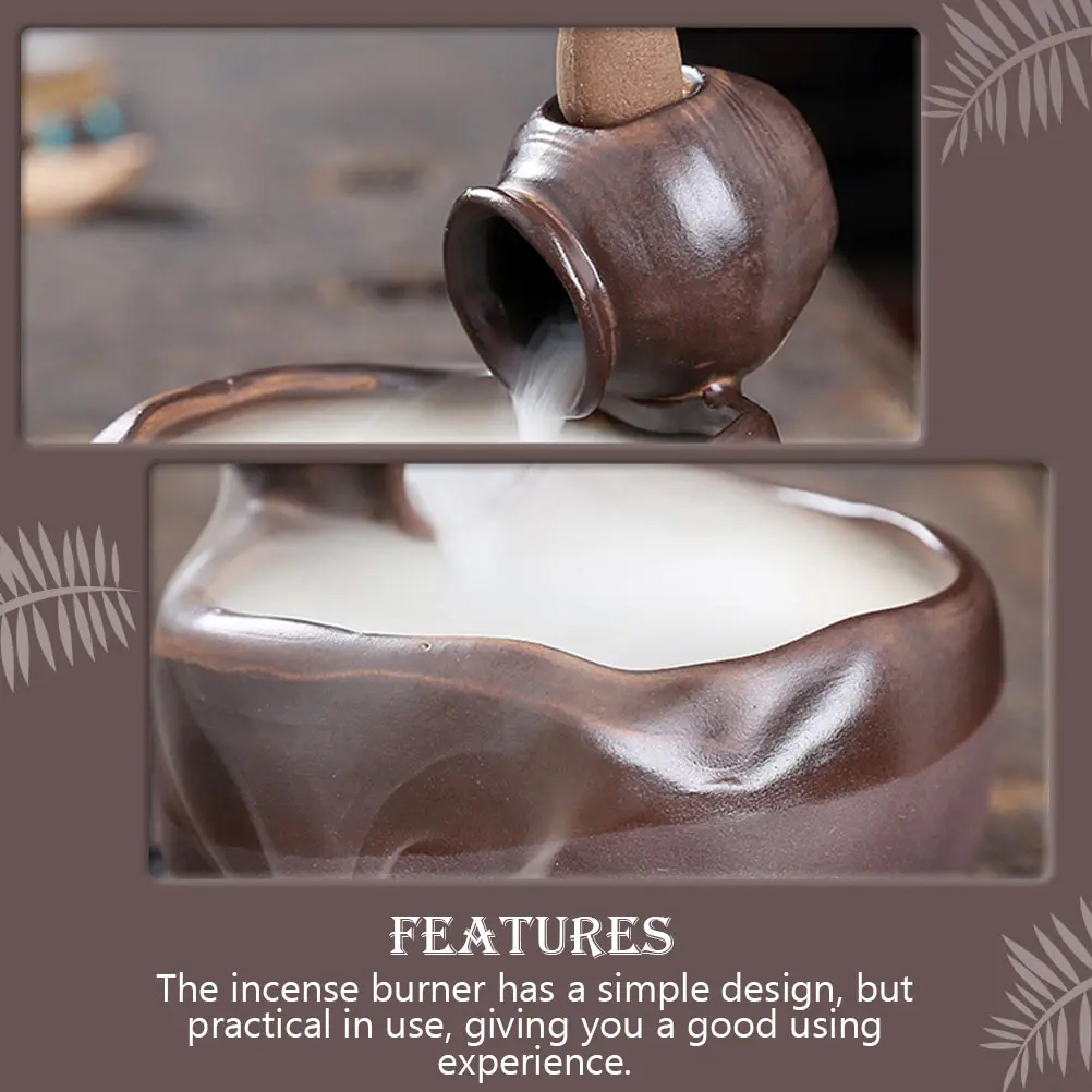 

Ceramic Incense Burner Aromatherapy Stove Waterfall Backflow Censer Holder Home Office Tea Ceremony Decorations