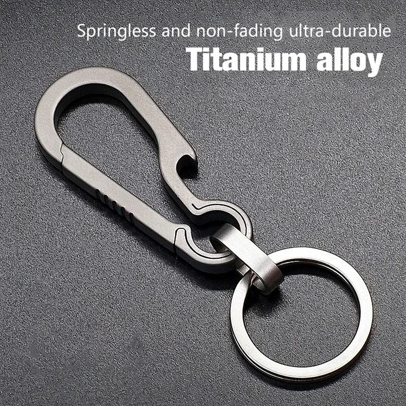 1pc Titanium Legering Sleutelhanger OutdoorS Rotsklimmen Gereedschap Hanger Hangende Taille Ring Eenvoudige Heren Geschenken Praktische Accessoires