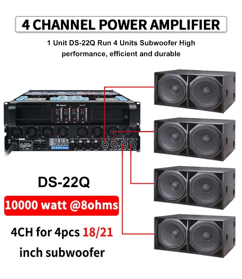 Sinbosen DS-22Q Sound System Speaker Box Dj Amplifying Dj Amplifier 10000 Watt Professional Amplifier