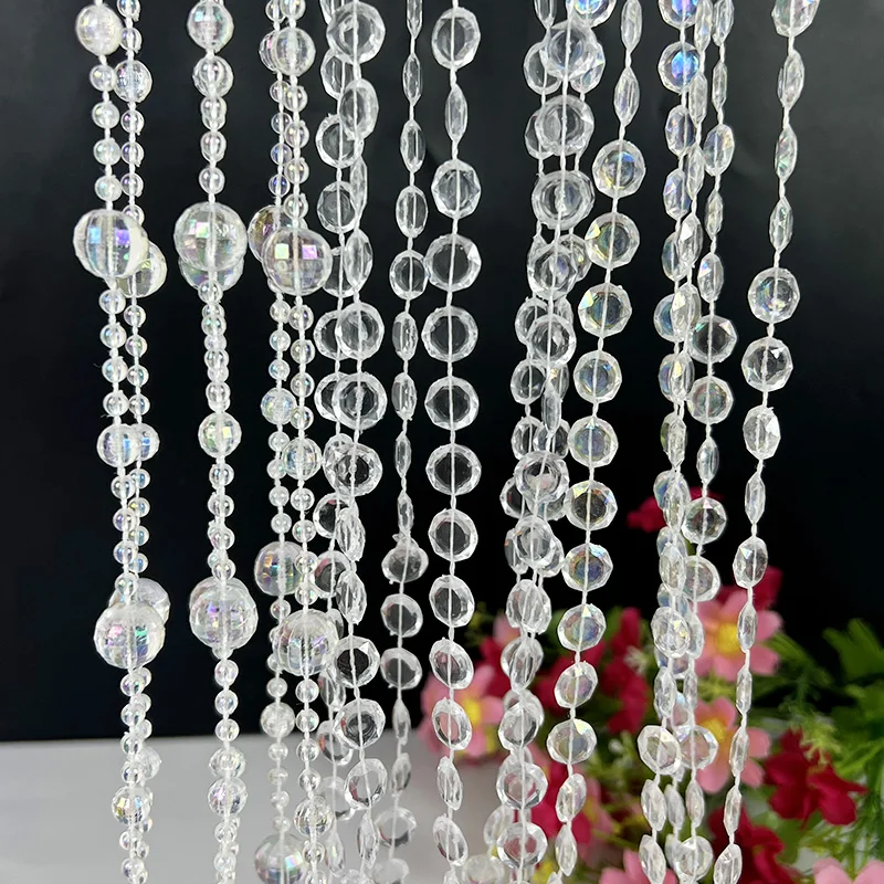 3M/Roll 4-12mm Plastics Imitation Round Pearl Beads Chain For Necklace Garland Flowers DIY Wedding Party Decoration Supplies