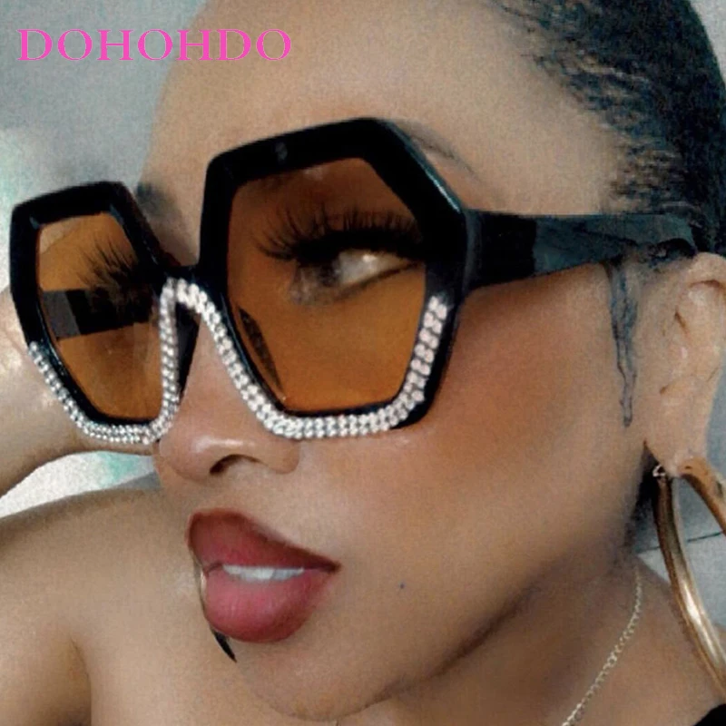 

DOHOHDO 2025 Fashion Diamond Octagon Sunglasses Personalised Exaggerated Shape Sunglasses Trend Street Popular Sunglasses UV400