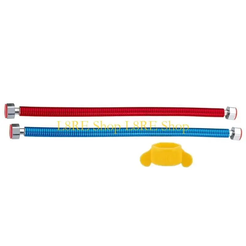 حزمة L8RE من 2 مرنة 304 موصل سخان الماء الفولاذ المقاوم للصدأ الساخن أنبوب مدخل الماء الساخن والخرطوم العملي المشفر