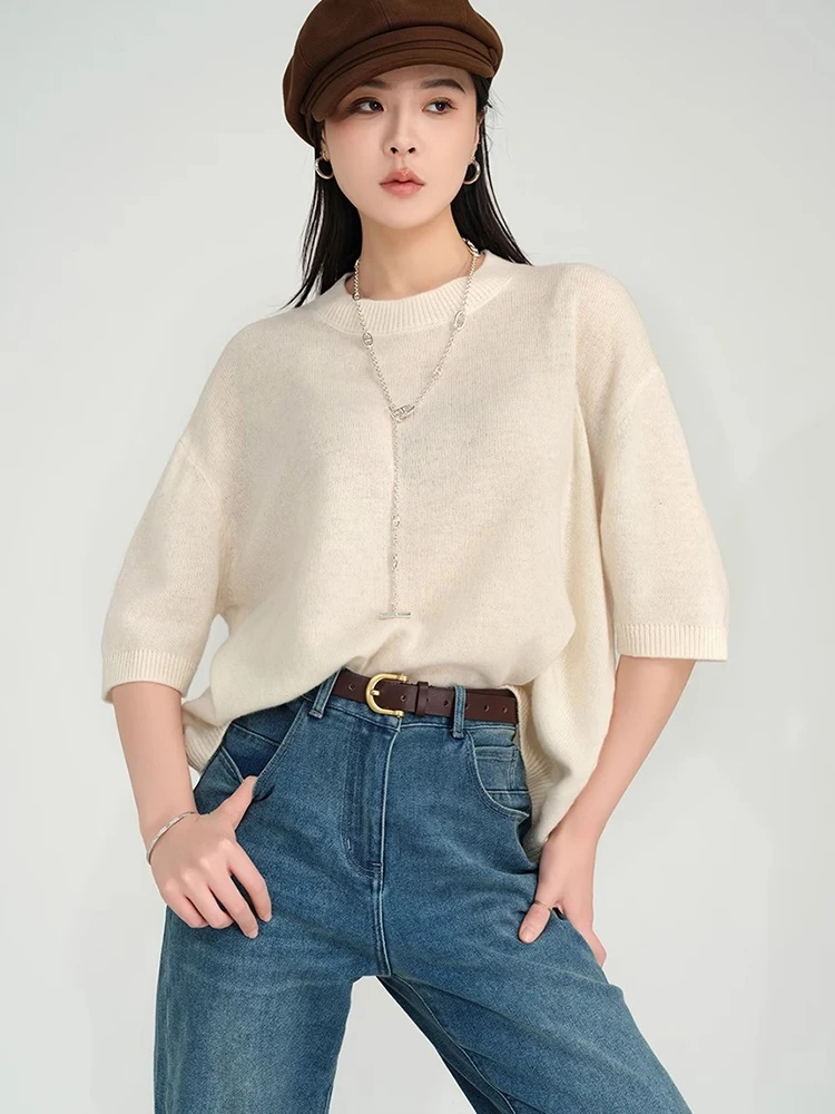 عادية محبوك ort Sve جولة Ne تي شيرت المرأة ملابس خارجية Faionable اللون التخسيس الأعلى لخريف جديد وصول #1