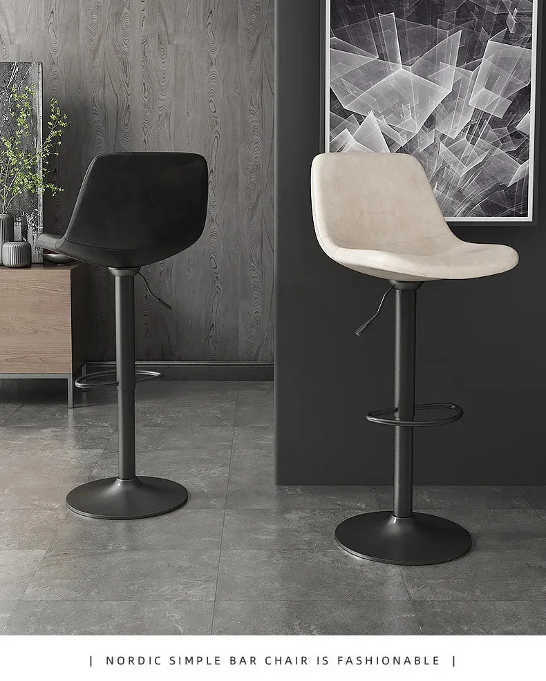 Bar Chair Can Lift and Rotate Modern Minimalist Backrest Bar Stool Home Bar Chair Wrought Iron High Chair Counter Stool