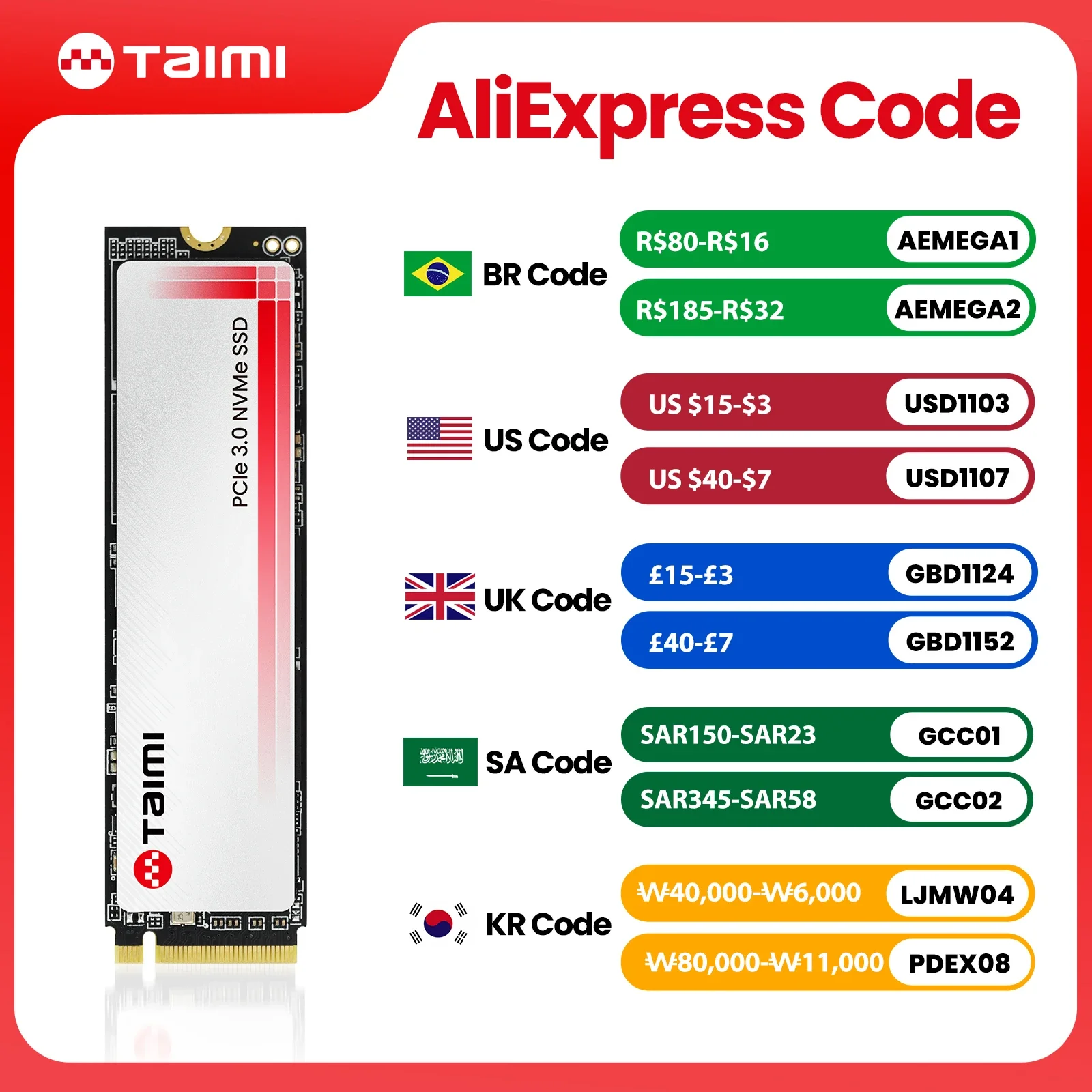 Taimi SSD 512GB 256GB 128GB NVMe M2 SSD PCIe3.0 X4 Hard Drive With Heat Sink Solid State Disk for Laptop Desktop New Arrival