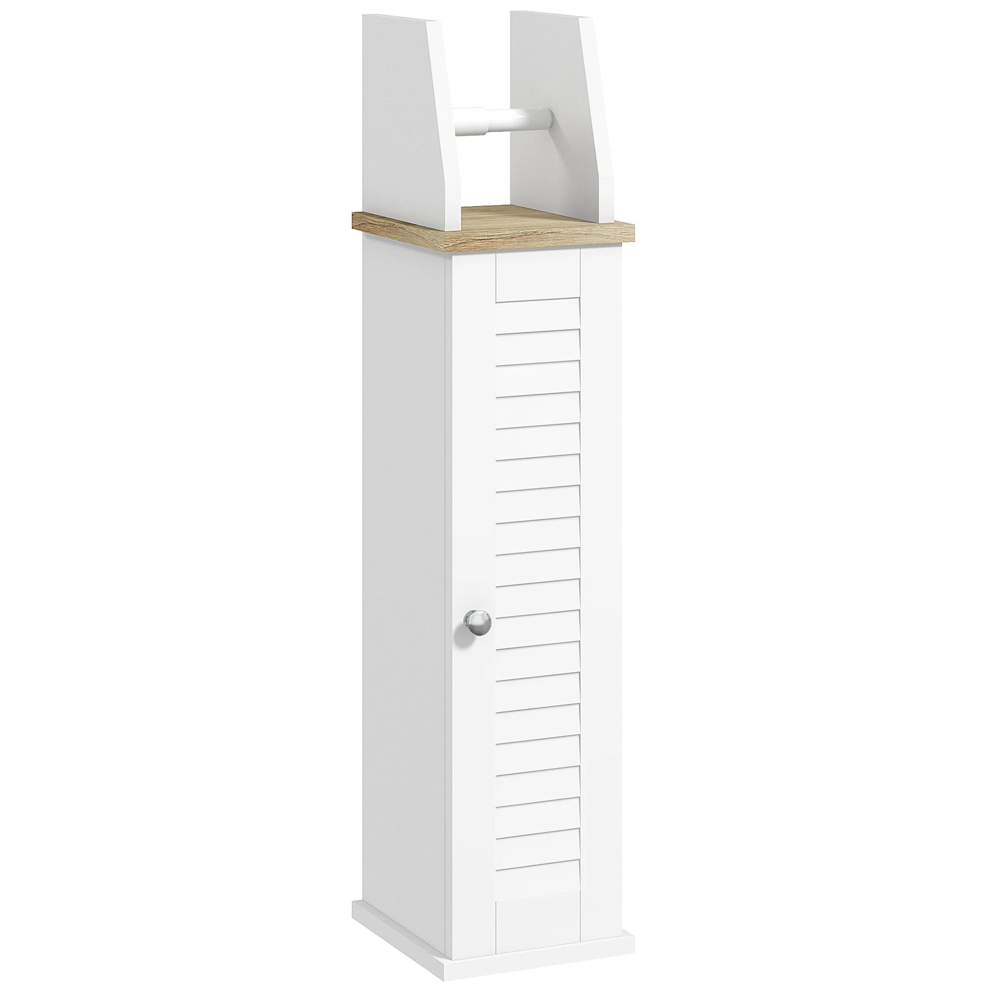 kleankin Armario de Baño Moderno con Estantes Ajustables 18x20x80 cm Blanco