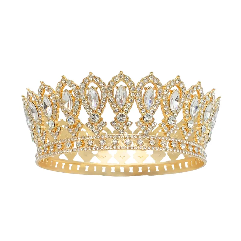 Fashion Gold Silver Color Tiaras And Crowns Crystal Rhinestone Princess Queen Diadems For Bride Women Wedding Hair Accessories