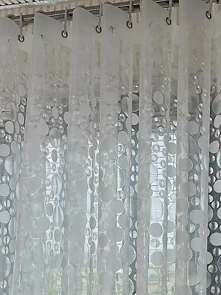 3D Shower Curtain Waterproof Mildew EVA Bath Curtains Modern Cobblestone Pattern Translucent Bathroom Curtain With Hooks