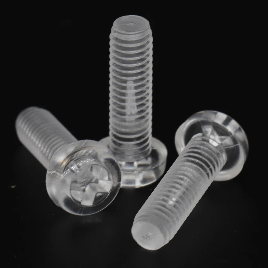 M5/M6*8/10/12/20 M5/M6x8/10/12/20 Clear Transparent PMMA Acrylic Plastic Nylon Bolt Phillips Cross Recessed Round Pan Head Screw