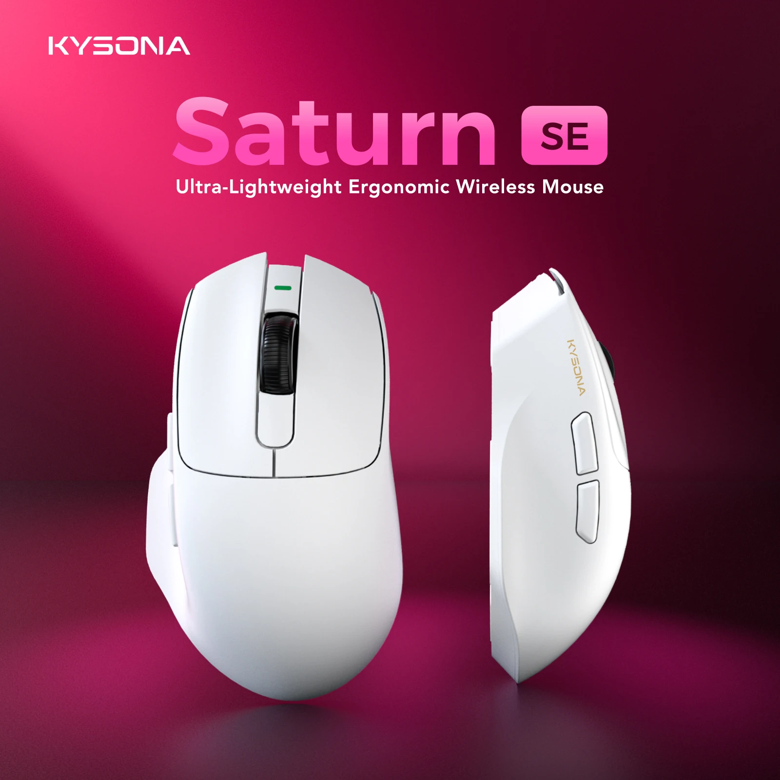 KYSONA Saturn SE Gaming Mouse PAW3311 Sensor 56g Lightweight Battery Magnetic RGB Charging Dock 24000DPI IPS 300 Bluetooth mouse