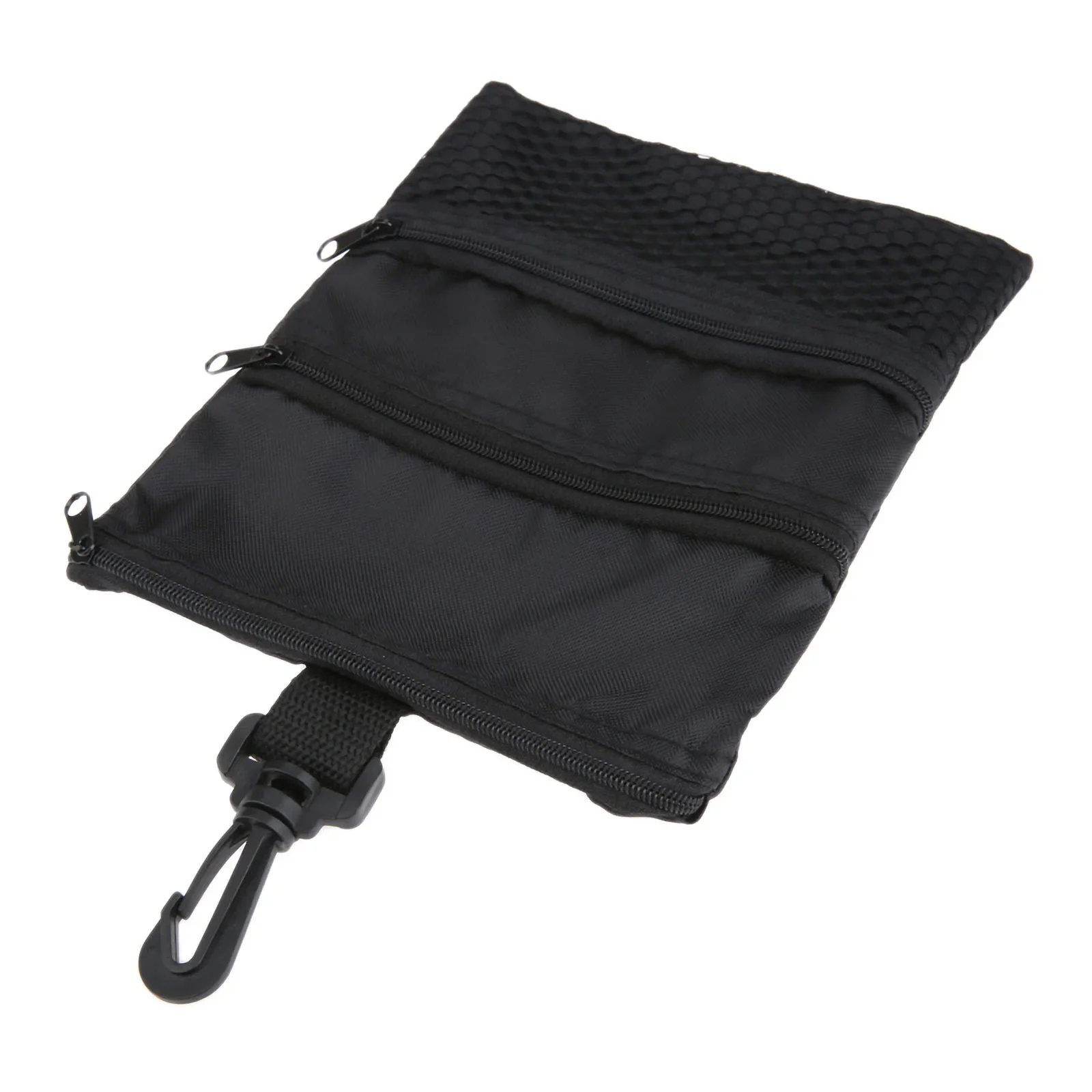 Black Mini Portable Golf Ball Bag Golf Tees Holder Multi-Pocket Zipper Mesh Pouch Storage Handbag Bag Golf Training Accessories