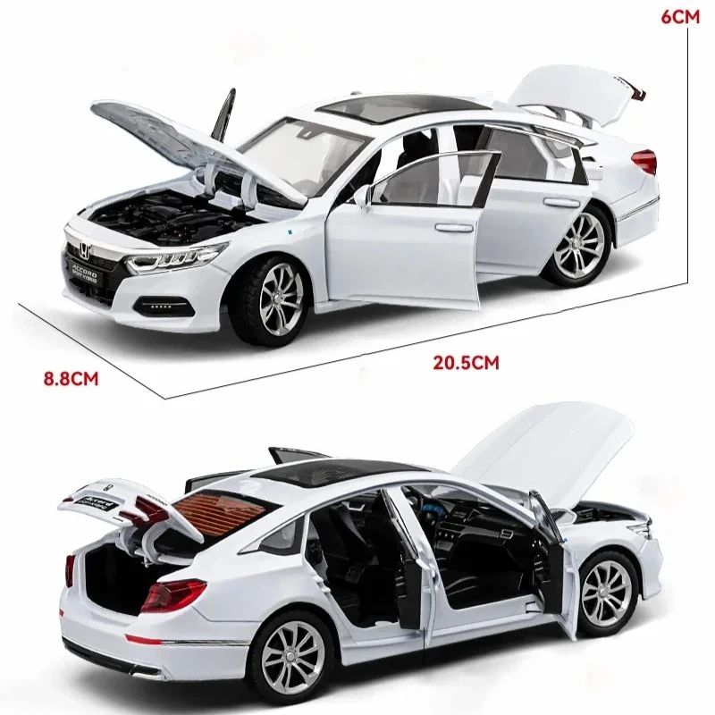 1:24 Accord Alloy Car Model Diecasts Metal Vehicles Car Model Simulation Sound and Light Collection Kids Toy Gift