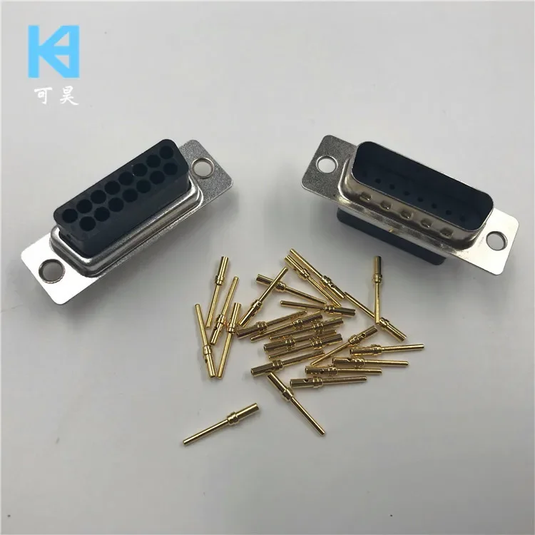 D-SUB Solderless Compression Type DB15P Male Car Needle Terminal Insertion Shell Type Two Rows of 15 Pin Plugs