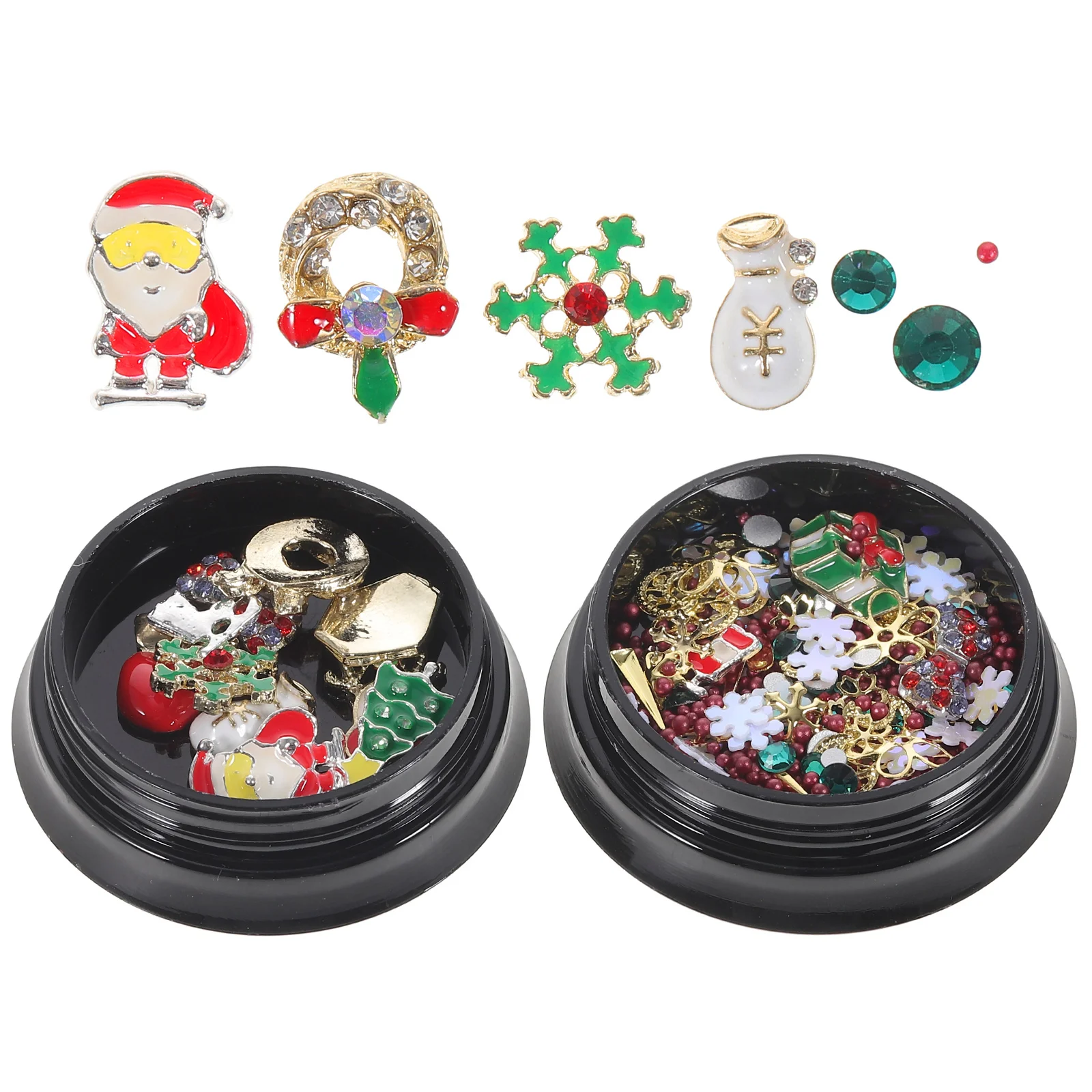 2 Boxen Halloween Nagel Ornament Glänzende Kristall Dekor Strass Aufkleber Schädel Aufkleber