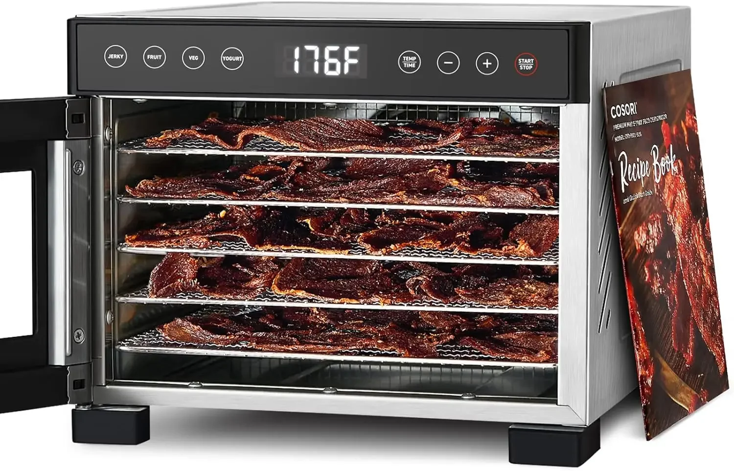 

NEW Food Dehydrator for Jerky, 176°F Temperature Control, 5 Stainless Steel Trays Dryer Machine, 4 Presets, 48H Timer