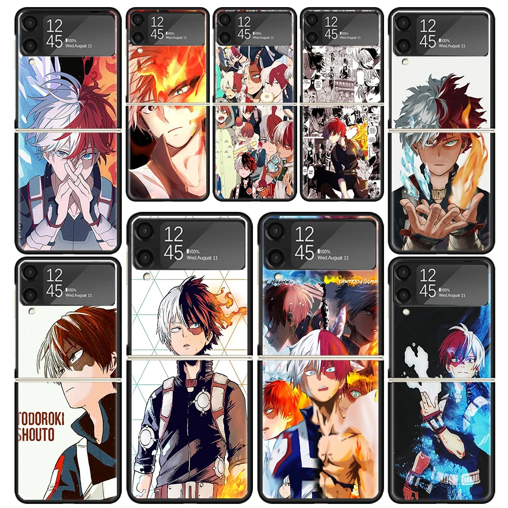 My Hero Todoroki Shoto Clear Phone Case For Samsung Z Flip 5 4 3 Galaxy ZFlip 6 5G Shockproof Hard Print Cover TPU PC Coque