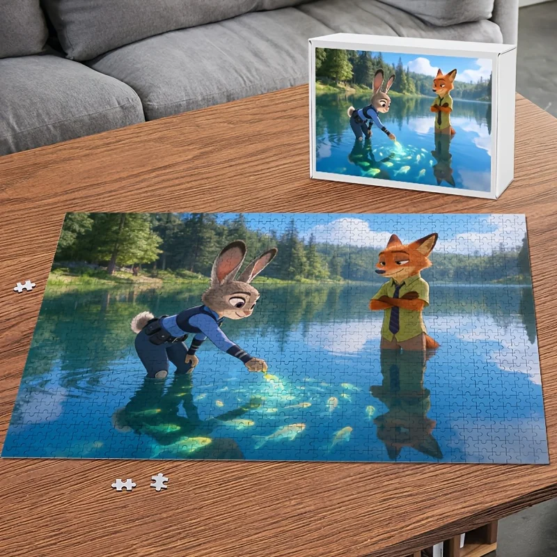 1000개 디즈니 주토피아 주디 홉스와 닉 와일드 포스터 퍼즐 |   높은 난이도, 홈 데코, 두뇌 자극 선물