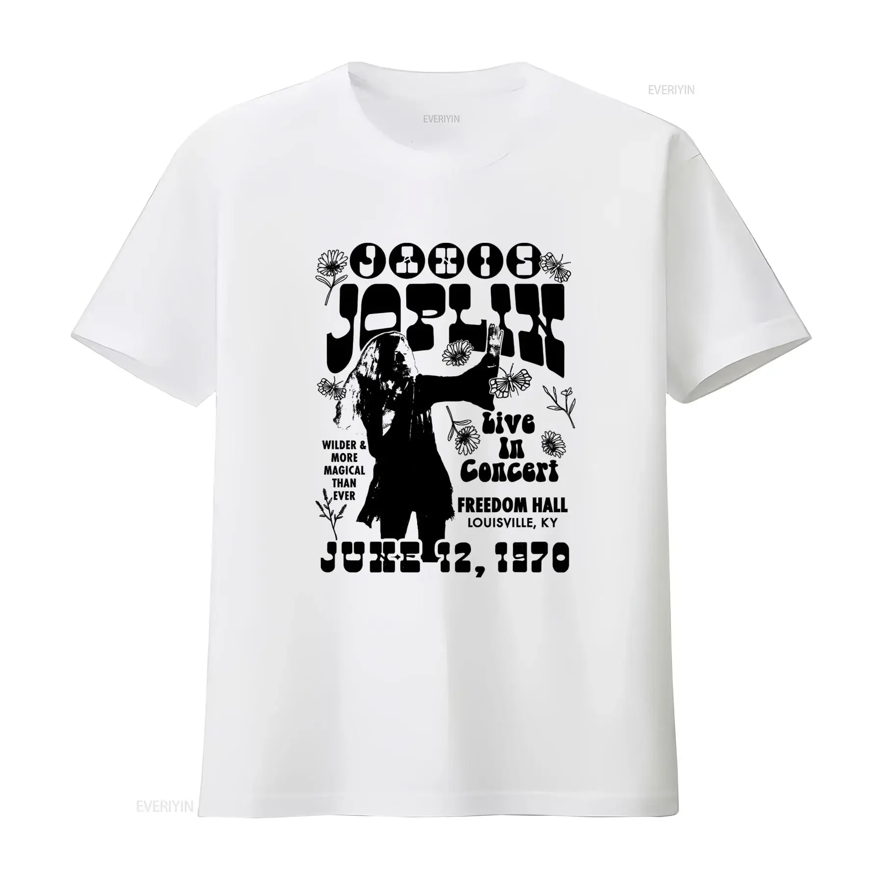 Janis Joplin Live in Concert 1970 Freedom Hall Louisville KY T Shirt S 5XL Wilder More Magical Than Ever Design vintage Washed