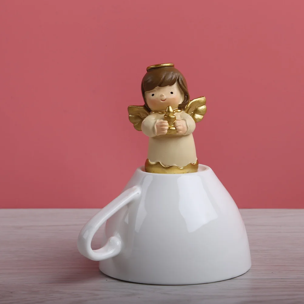 

4pcs Adorable Baking Ornament Resin Ornament Small Angel For Cake Baking Decoration Home Party Photography Prop