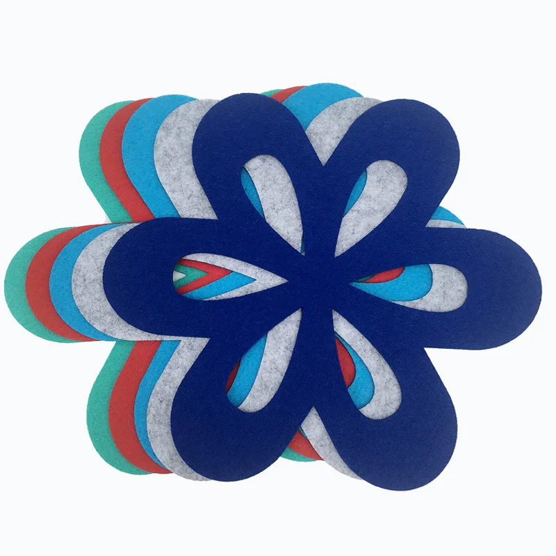 9PCS Flower-Shaped Pots Pans Separator Scratchproof Protectors for Table Pots and Pans Separator Placemat Kitchen Tools