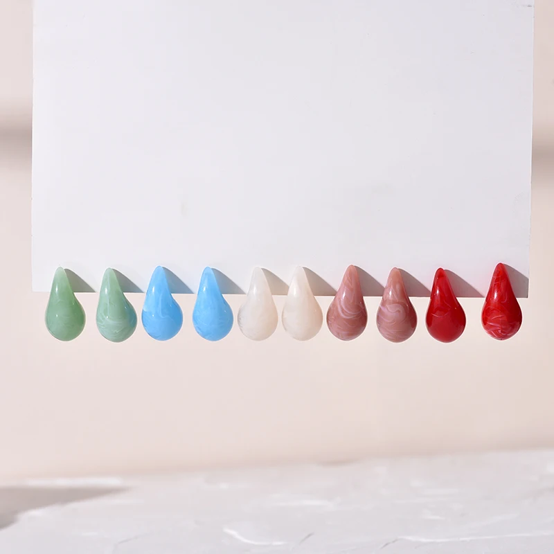 Modern Chunky Waterdrop Stud Earrings Women Smooth Acrylic Teardrop Lightweight Trendy Earrings Pendientes Mujer Jewelry Gift