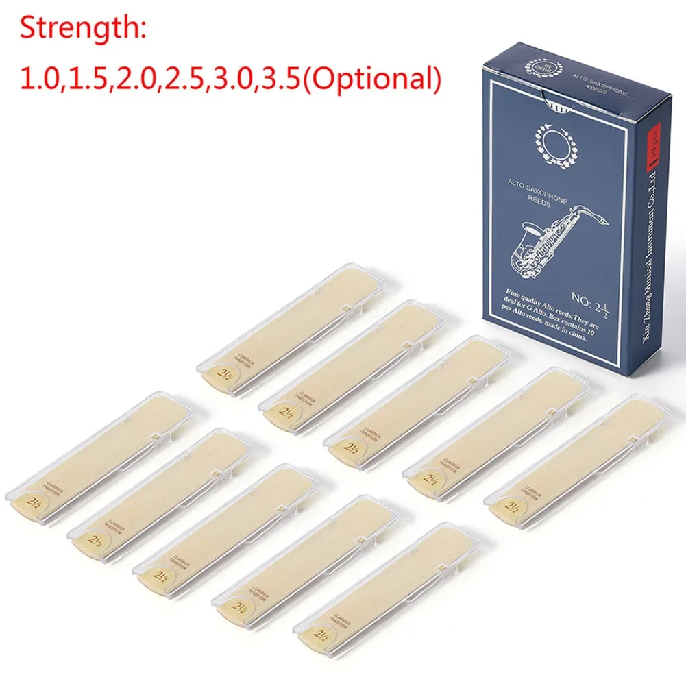 10pcs Alto/Soprano/Tenor Saxophone Reeds 1.0-3.5 Strengths Consistent Size 71.5mm*14.5mm Music Instruments Accessories