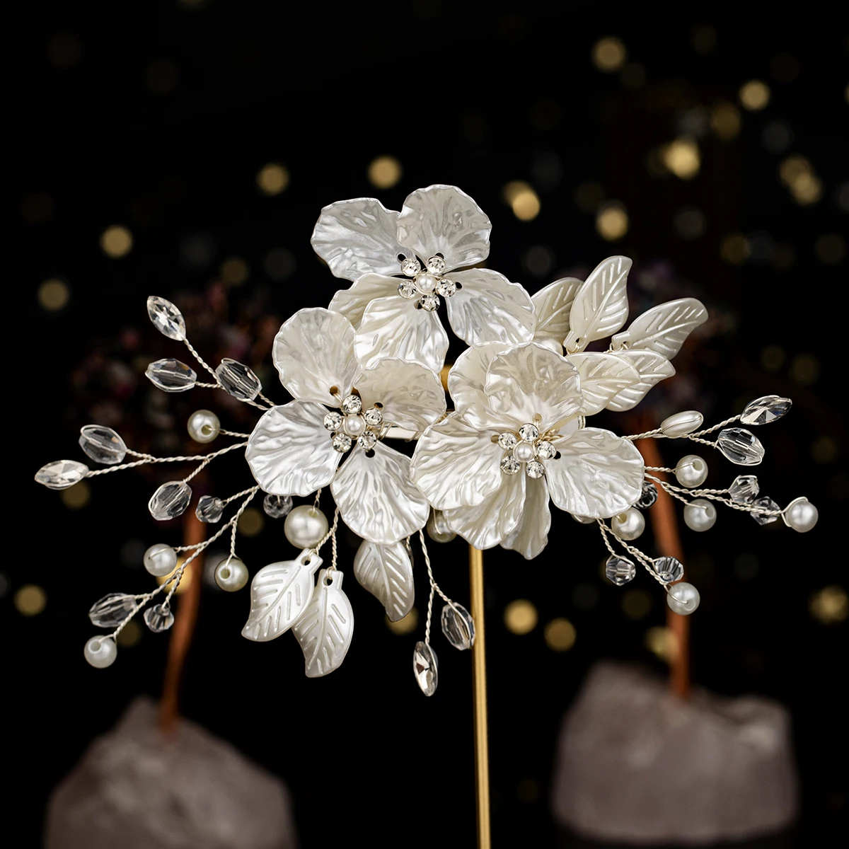 Pinces à cheveux de luxe en acrylique faites à la main, accessoires de cheveux de mariée, bijoux, couvre-chef de fête pour femmes, cadeaux de demoiselle d'honneur