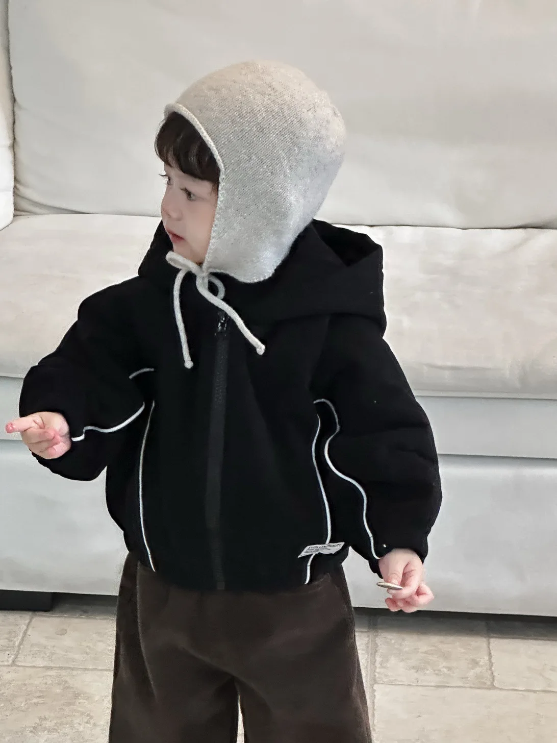 2025 Winter New Children Long Sleeve Hooded Coat Plus Velvet Thick Boys Warm Zipper Coat Solid Girls Casual Jacket Baby Clothes