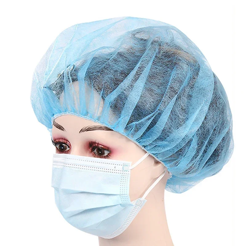

Одноразовая стерильная шапка из нетканого материала для прививки ресниц, макияжа, сетки для волос, шапочки для спа, парикмахерская, принадлежности для ванной комнаты, 100 шт.