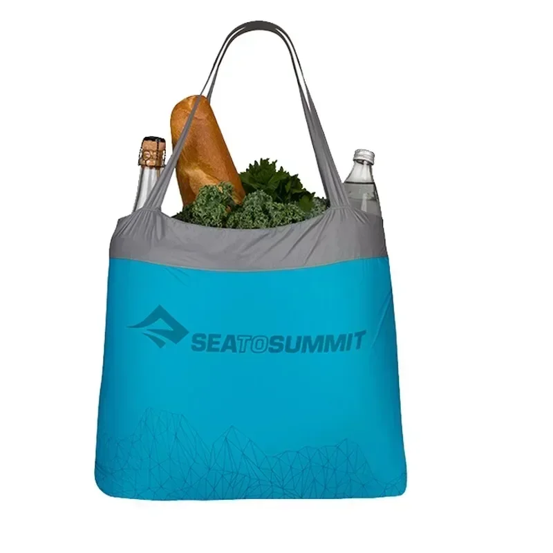 Folding travel bag, sea to summit, waterproof shopping bag, tote bag, ultra lightweight carrying shoulder bag