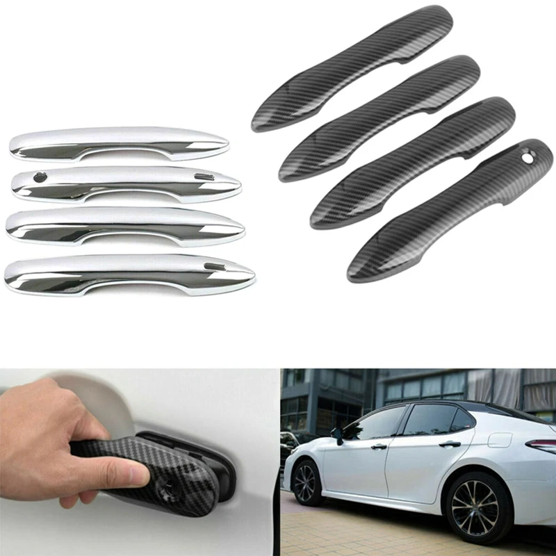 

For Toyota Camry XV70 Corolla 2017 2018 2019 2020 Car Door Handle Cover Carbon Fiber auto car tuning Catch Cap Stickers