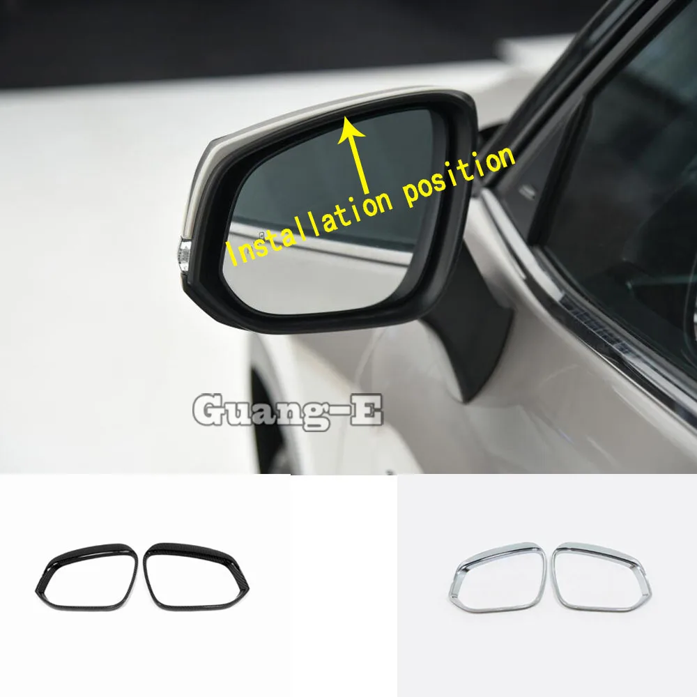 For Toyota Highlander 2020 2021 2022 Car Rear View Side Glass Mirror Rain Shield Sun Visor Shade Eyebrow Trim Frame Stick Hoods