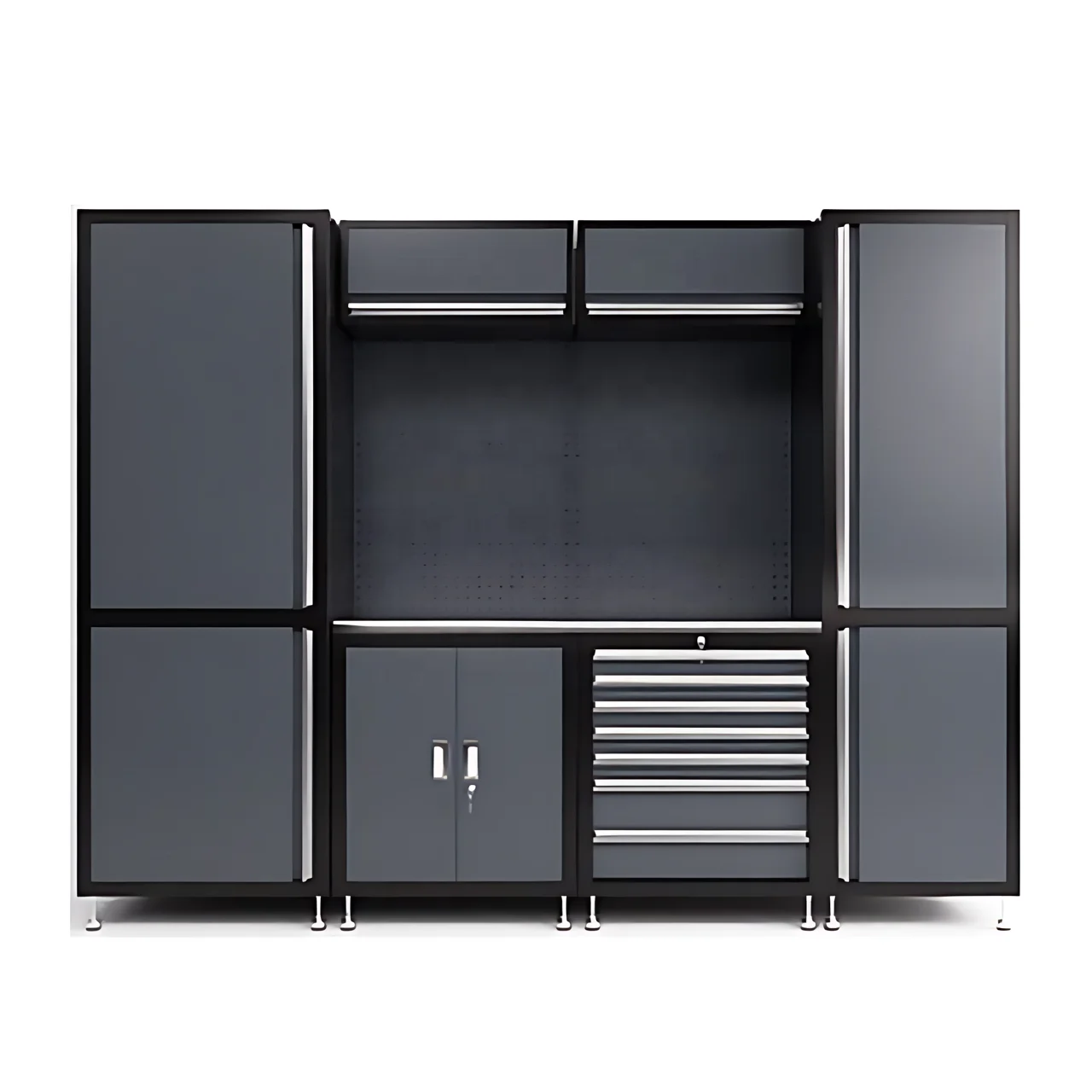 Modular Heavy-duty Garage Tool Storage Cabinet with 500kg Load Capacity Cold Rolled Steel OEM Customizable