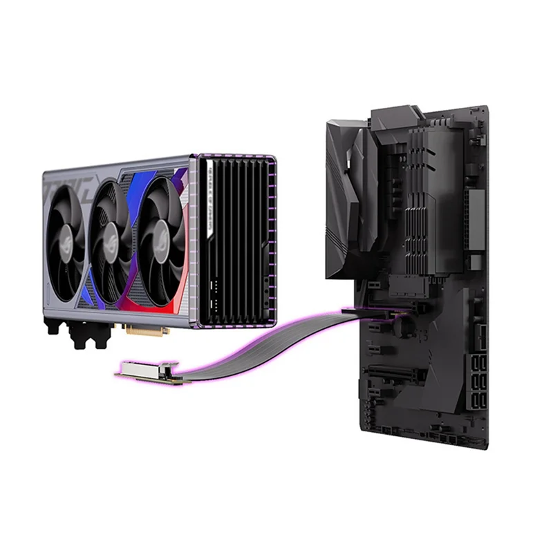 

Solid Graphic Card Extension Line PCIE4.0 Rotor X16 Rotor 16X Desktop Computer Horizontal Vertical Loading Line