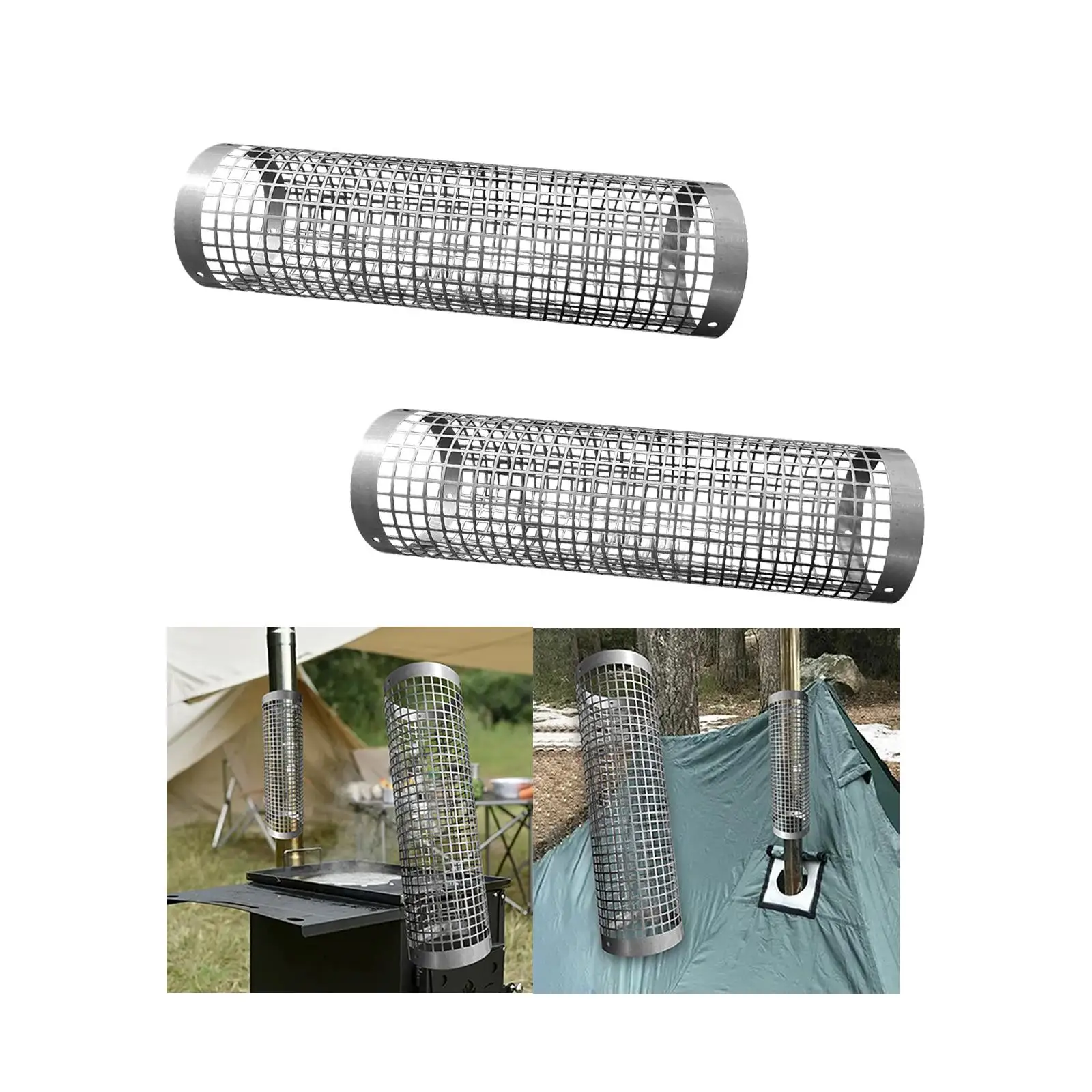 

Палатка-печь, дымоход, термостойкая крышка для кемпинга, защита от ожогов, дымоход из нержавеющей стали, сетка для защиты от ожогов, дымоход, искрогаситель