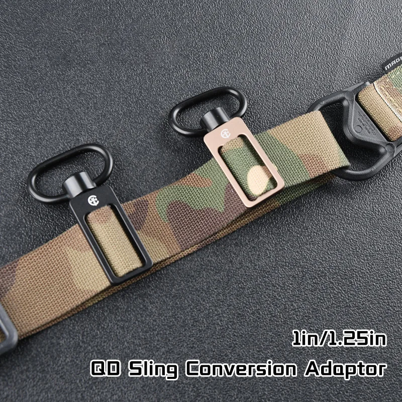 タクティカルスリングアダプターおもちゃの銃1インチ/1.25インチ変換2対1ポイントトリグライドQDスイングスイベル対応エアソフトハンティングアクセサリー