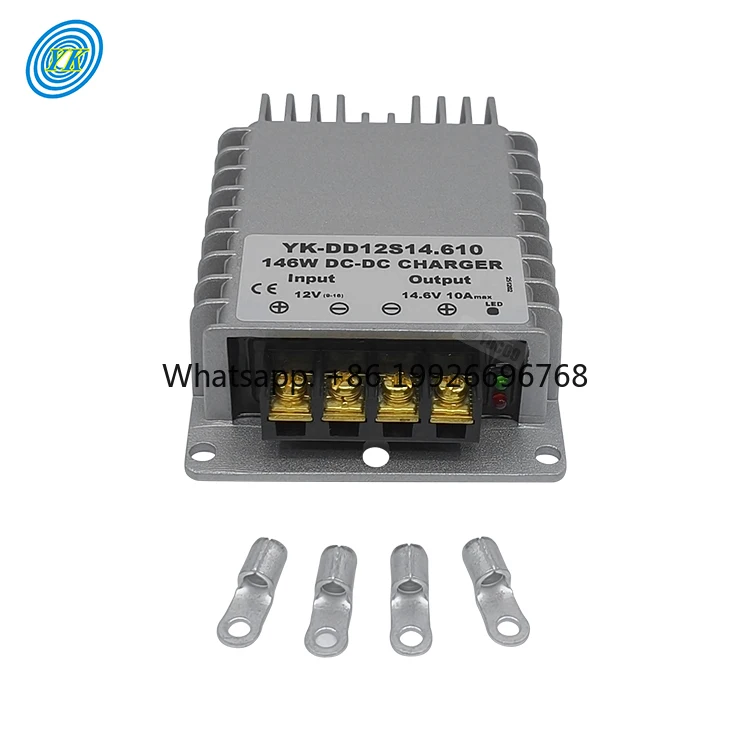 

12V to 12V DC DC Step up Converter Voltage Boost Regulator 12V to 14.6V 10A Lifepo4 Battery Charger for RV Golf Carts Forklifts