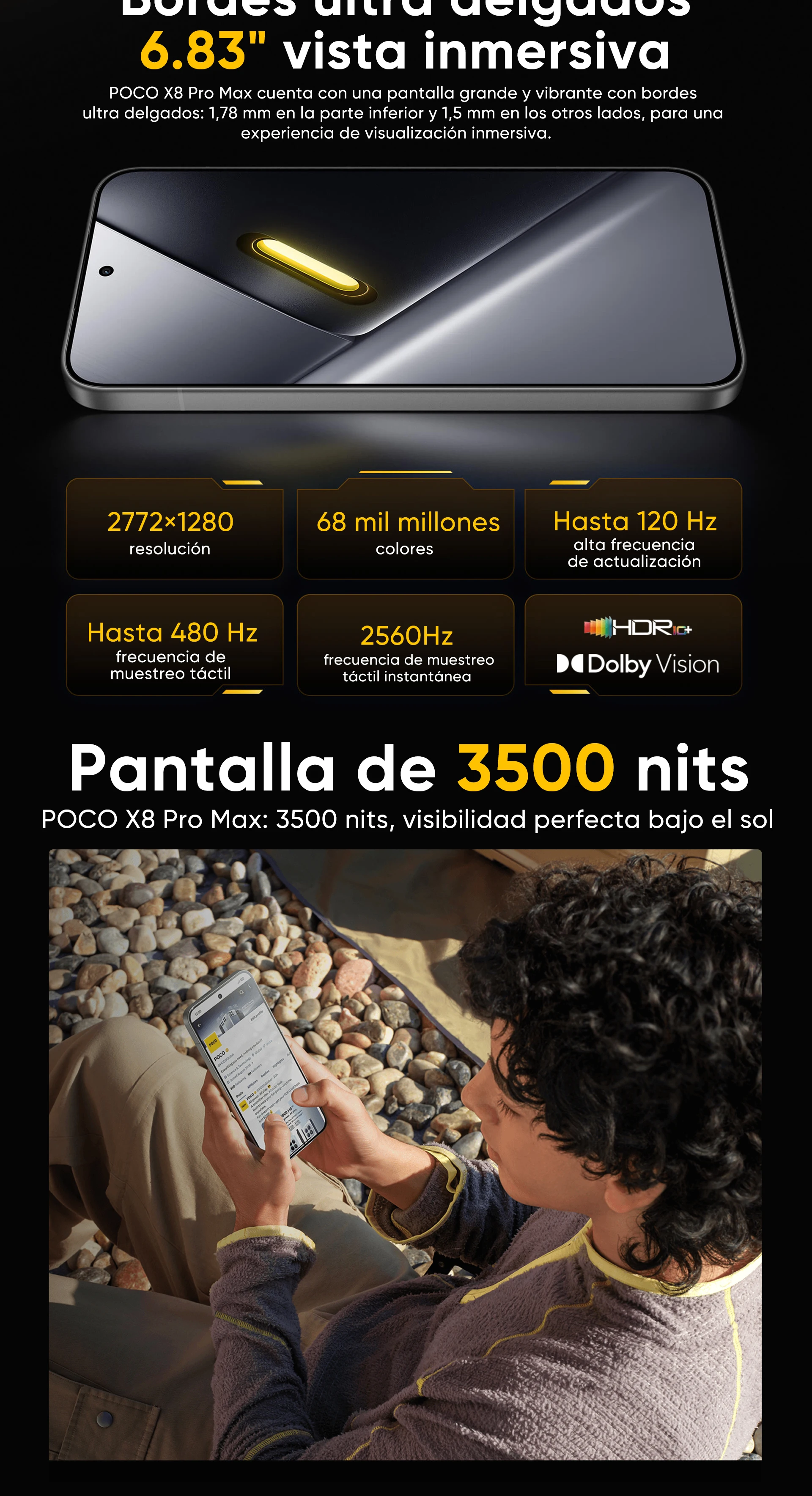 Smartphone POCO X8 Pro Max 5G Global Version MediaTek Dimensity 9500s 6.83" 1.5K 120Hz Ultra-bright AMOLED Display 8500mAh NFC