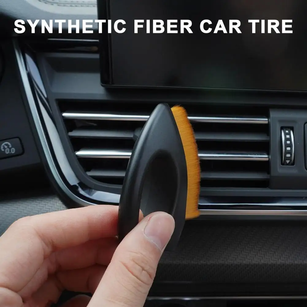 2Pcs Soft Bristle Car Tire Brush Ergonomic Handle Auto Detailing Brush High Density Portable Car Brush Interior