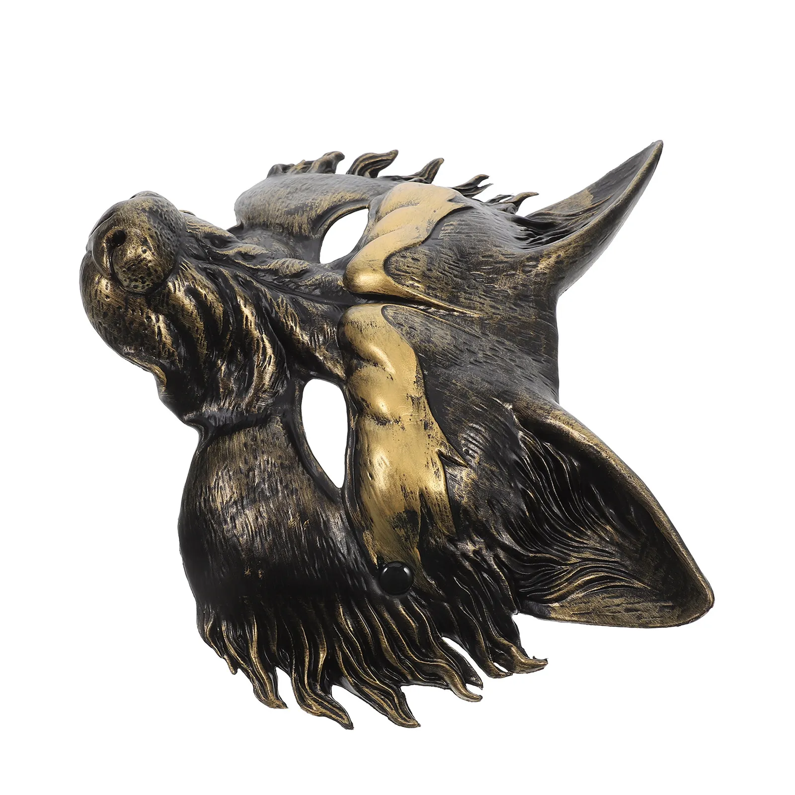Realistic Vintage Wolf Mask Half Face Decorative Masquerade Mask for Halloween Costume Theme Adults Unisex