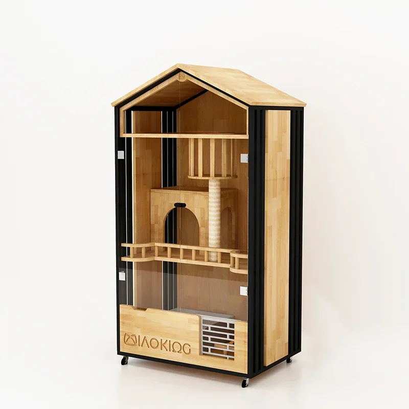 

Meow Emperor Cage Cat Villa Luxury Three story Home Display Cabinet Cage Cage Free Entry and Exit Customizable