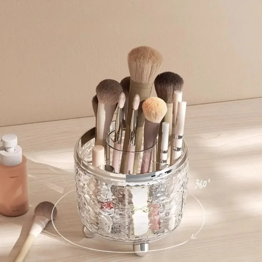 

360 ° Держатель для кистей для макияжа, коробка для хранения косметики, пылезащитный бытовой настольный держатель для губной помады, ручки для бровей, коробка для хранения теней для век